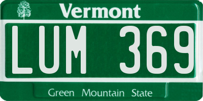 VT license plate LUM369