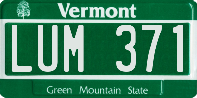 VT license plate LUM371