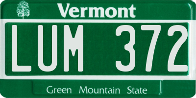 VT license plate LUM372