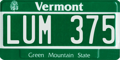VT license plate LUM375