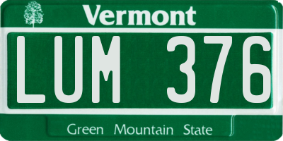 VT license plate LUM376