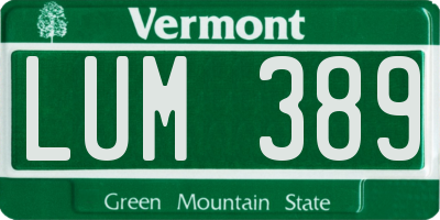 VT license plate LUM389