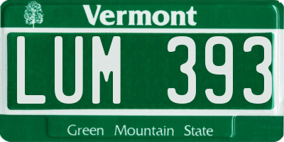 VT license plate LUM393