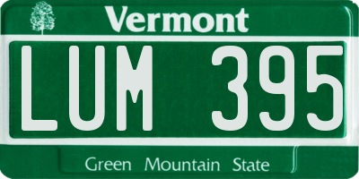 VT license plate LUM395