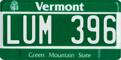 VT license plate LUM396