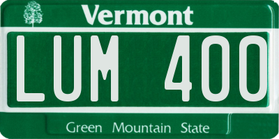 VT license plate LUM400