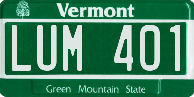 VT license plate LUM401