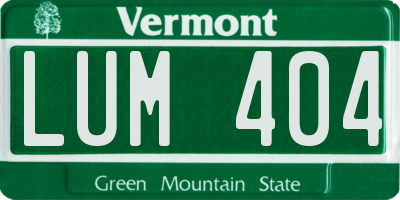 VT license plate LUM404