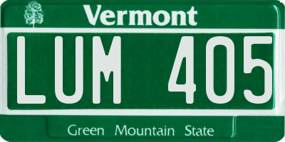 VT license plate LUM405