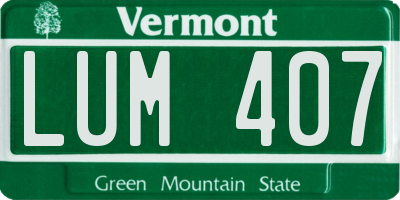 VT license plate LUM407