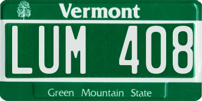 VT license plate LUM408