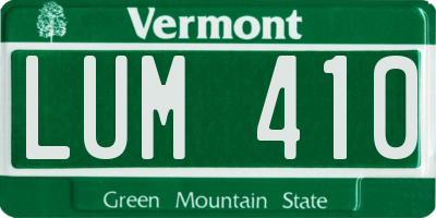 VT license plate LUM410