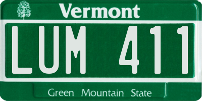 VT license plate LUM411