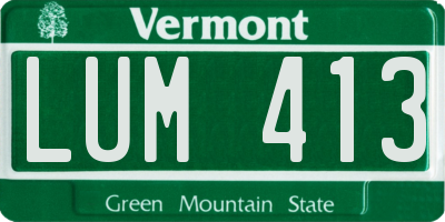 VT license plate LUM413