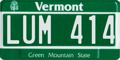 VT license plate LUM414