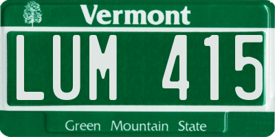 VT license plate LUM415