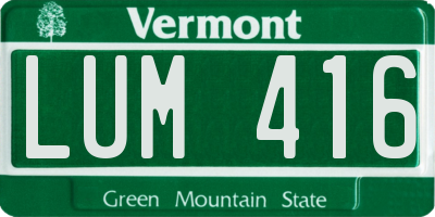 VT license plate LUM416