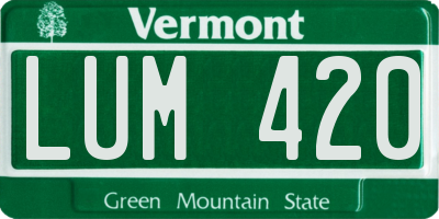 VT license plate LUM420