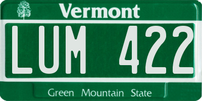 VT license plate LUM422