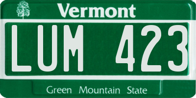 VT license plate LUM423