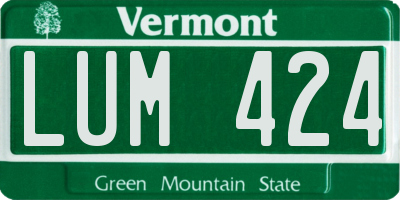 VT license plate LUM424