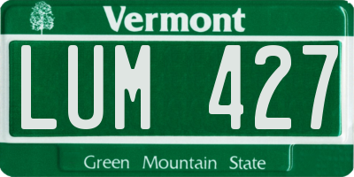 VT license plate LUM427