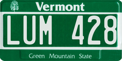 VT license plate LUM428
