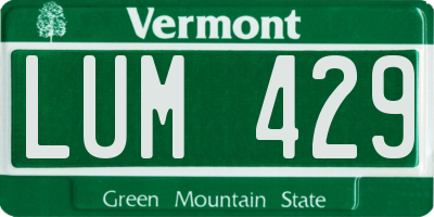 VT license plate LUM429