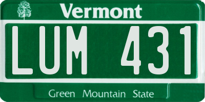VT license plate LUM431