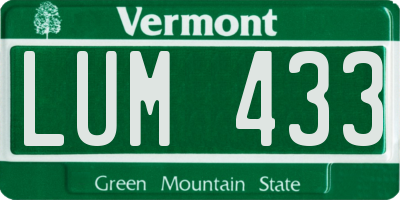 VT license plate LUM433