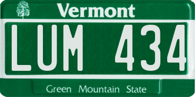 VT license plate LUM434