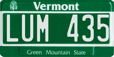 VT license plate LUM435