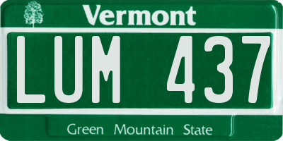 VT license plate LUM437