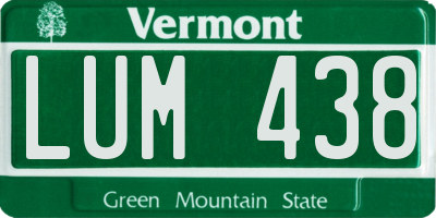 VT license plate LUM438