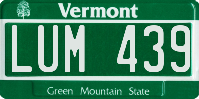 VT license plate LUM439