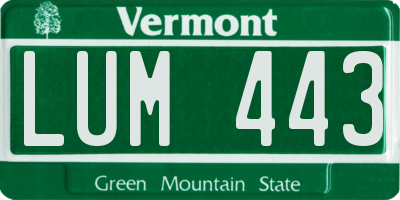VT license plate LUM443