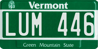 VT license plate LUM446