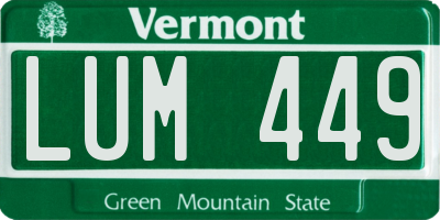 VT license plate LUM449