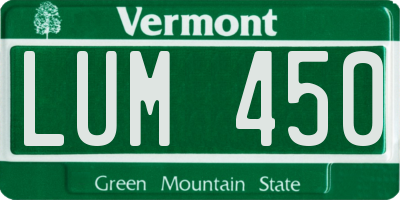 VT license plate LUM450