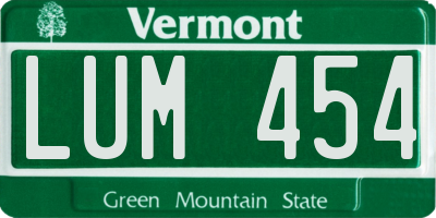 VT license plate LUM454