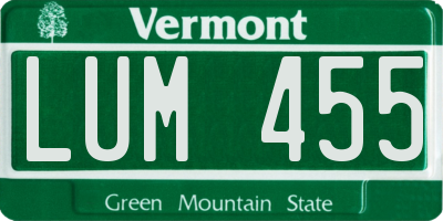 VT license plate LUM455