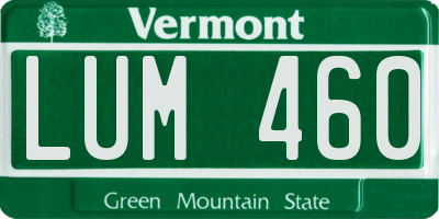 VT license plate LUM460