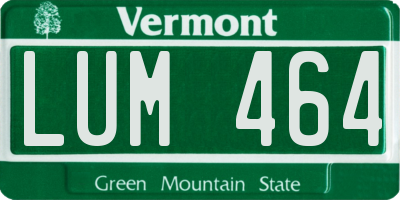 VT license plate LUM464