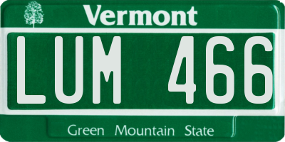 VT license plate LUM466