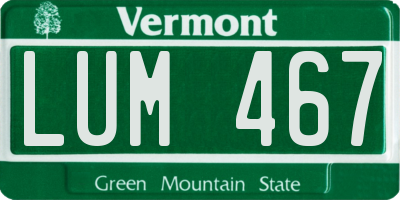 VT license plate LUM467