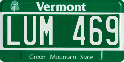 VT license plate LUM469