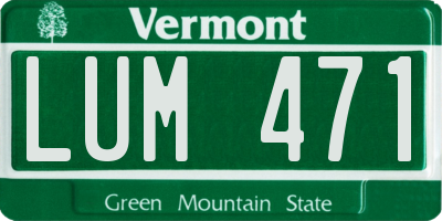 VT license plate LUM471