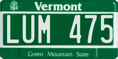 VT license plate LUM475