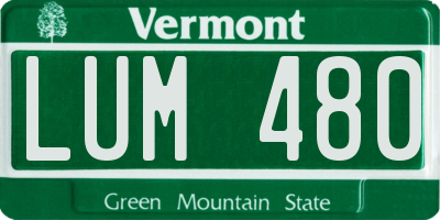 VT license plate LUM480
