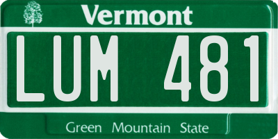 VT license plate LUM481